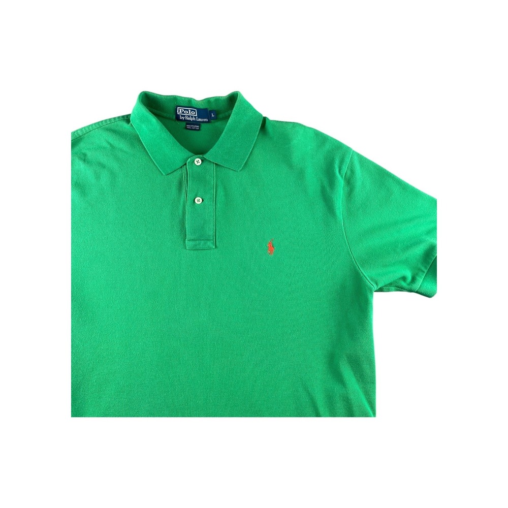 Polo Ralph Lauren Men's‎ Classic Fit Green Cotton Polo Shirt Size L